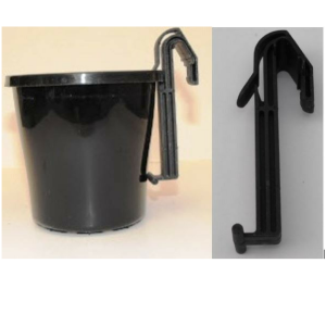 one black plastic pot clip