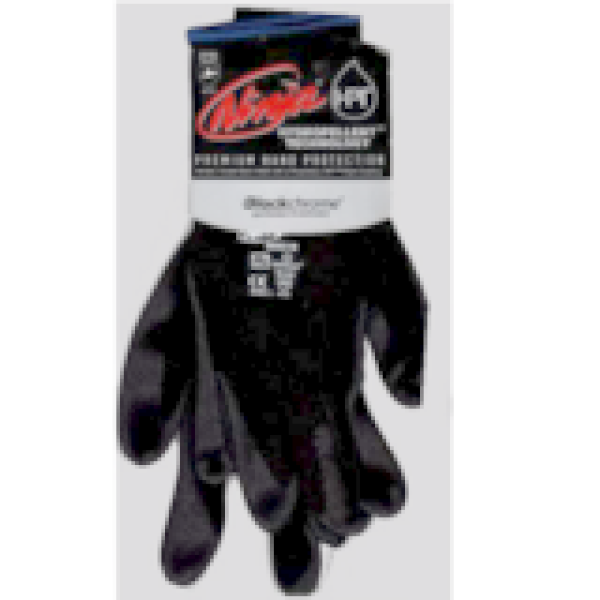 a pair of black gloves