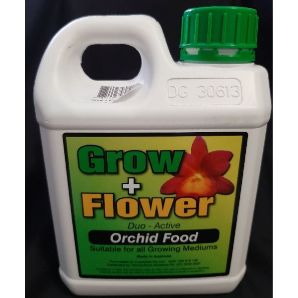 a jug of grow plus flower orchid food