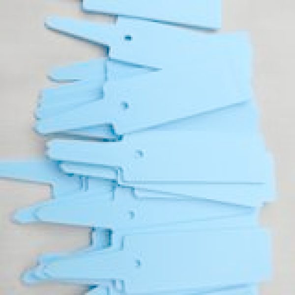 blue plastic t shaped labels