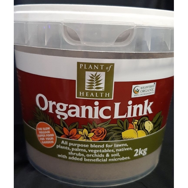 a bucket of organic link fetiliser