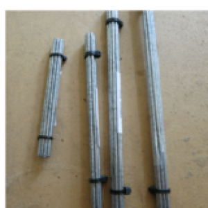four different sizes of wire rhizome stake